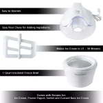 Classic Cuisine 1 Qt. Ice Cream Maker and Frozen Yogurt Machine, White thumbnail 3