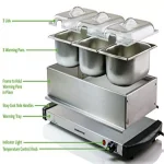 Ovente FW153W 3-Tray Buffet Server with Stand-Alone Warming Tray, Stainless Steel thumbnail 4