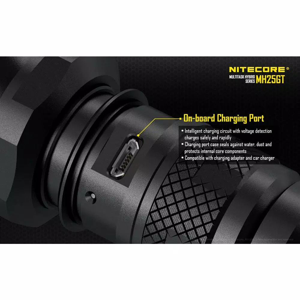 NITECORE MH25GT 1000-Lumen LED Rechargeable Tactical Flashlight