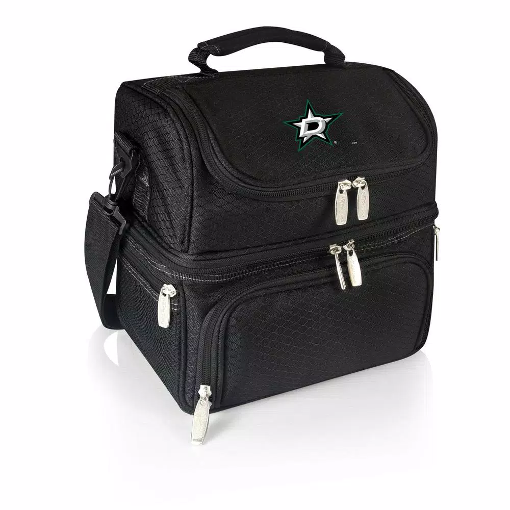 Picnic Time Pranzo Dallas Stars Black Insulated Lunch Bag and Picnic Tote with Flatware Set