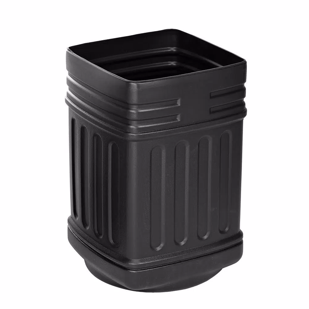 Alpine Industries 16 Gal. Black Commercial Trash Can with Dome Ashtray Lid