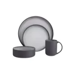 Home Decorators Collection Pierce 16-Piece Stoneware Dinnerware Set, Charcoal and Shadow Gray, Service for 4 thumbnail 6
