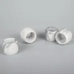 Creative Home Natural White Marble Napkin Rings, Set of 4 Elegant Tabletop Decor thumbnail 3
