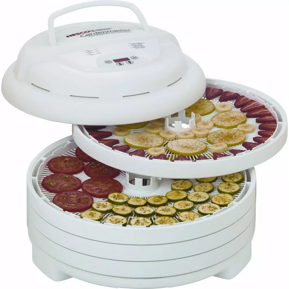Nesco FD-1040 Gardenmaster Digital Pro Food Dehydrator, 1000W, 4-Tray Expandable White