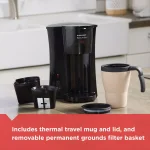 BLACK+DECKER Brew'n Go Single Serve Coffee Maker with 15 oz. Thermal Travel Mug, Black thumbnail 4