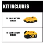 DEWALT 20V MAX Lithium-Ion Battery Combo Pack - 2.0 Ah and 4.0 Ah XR Batteries thumbnail 2