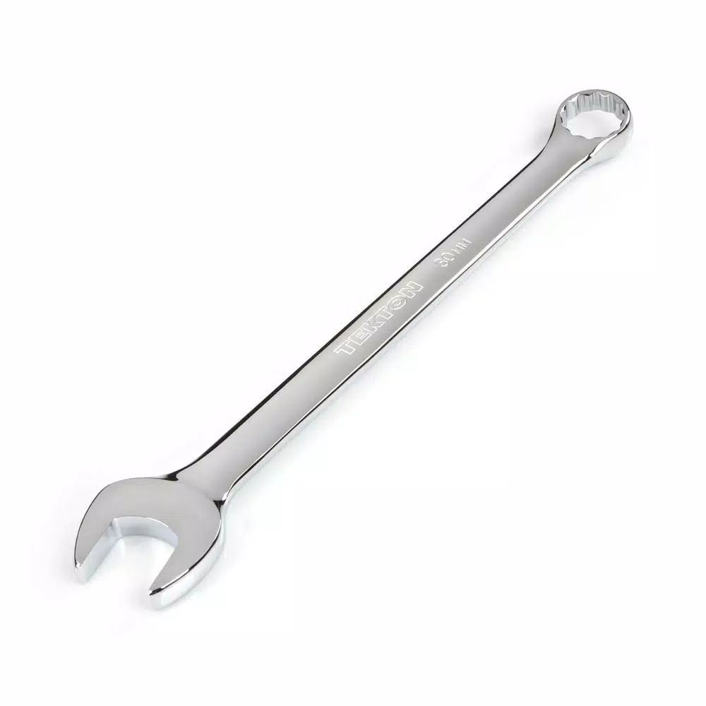 TEKTON 30 mm Combination Wrench, 12-Point Box End, Chrome Vanadium Steel