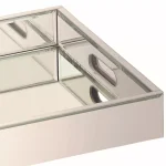 LITTON LANE 18 in. Modern Silver Decorative Mirror Tray with Polished Aluminum Exterior thumbnail 6