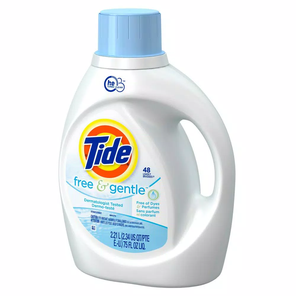 Tide Free and Gentle Hypoallergenic Liquid Laundry Detergent, 75 oz (48 Loads)