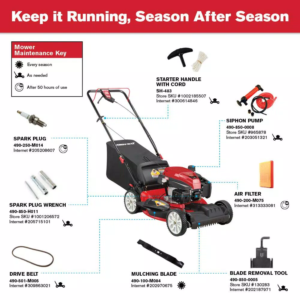 Troy-Bilt 21 in. 159 cc Gas Self-Propelled Walk Behind Lawn Mower with TriAction Cutting System