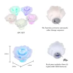 Lavish Home 6-Piece Rose-Shaped Flameless LED Color Changing Light Set thumbnail 2