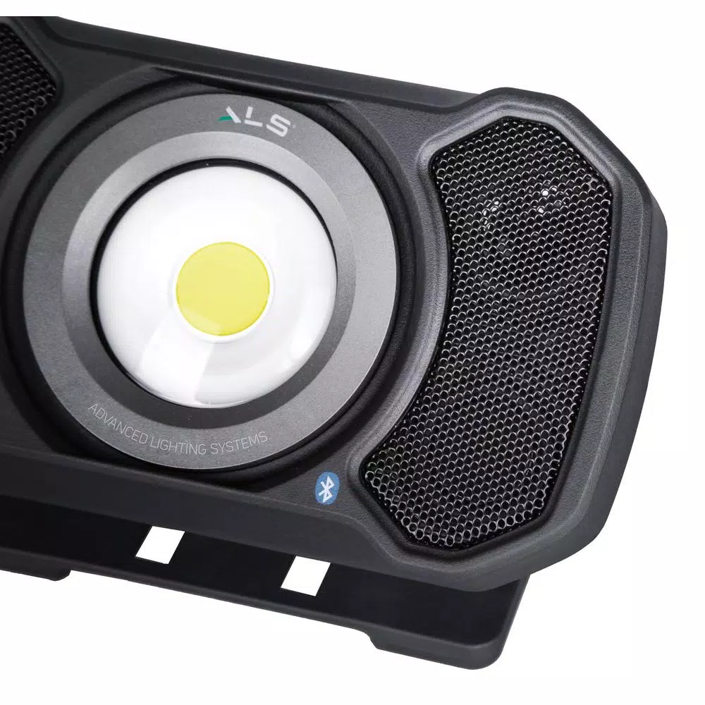 Advanced Lighting Systems 2000 Lumens LED Rechargeable Bluetooth Audio Work Light with Power Bank