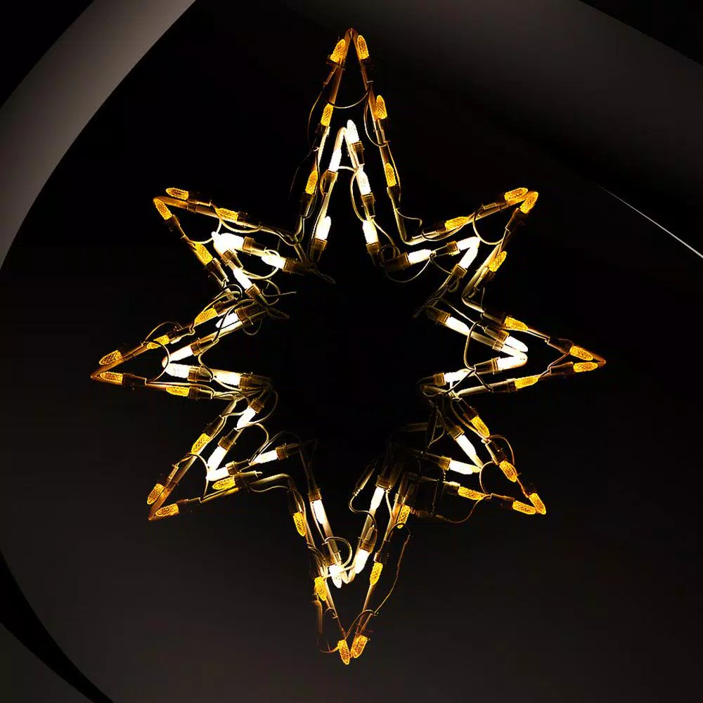 HOLIDYNAMICS HOLIDAY LIGHTING SOLUTIONS Holidynamics 23 in. LED Bethlehem Star Christmas Decor - Gold and White Lights