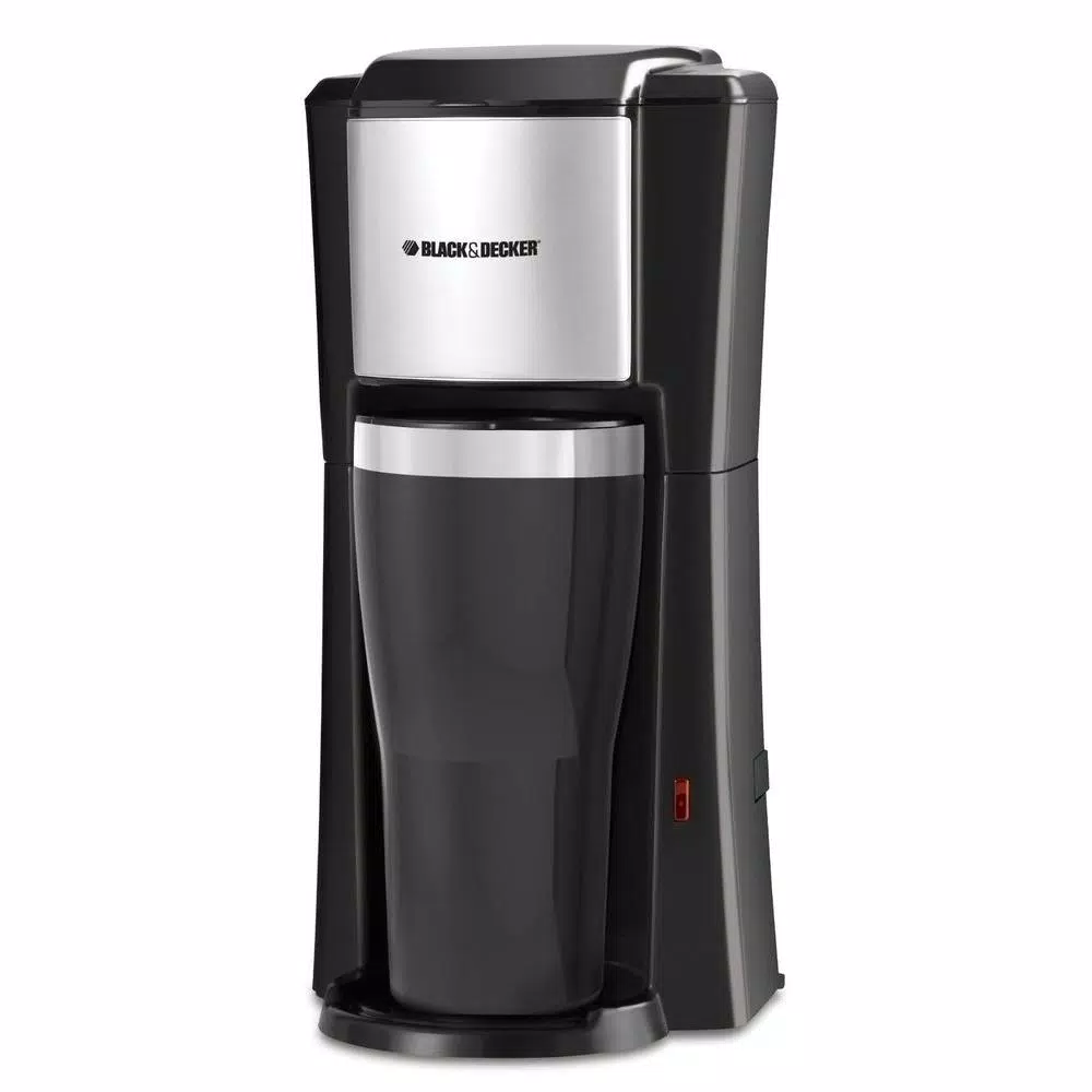 BLACK+DECKER Single Serve Drip Coffee Maker with 16 oz. Travel Mug, Black