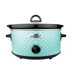 Brentwood Appliances 3.5 Qt. Blue Diamond Pattern Slow Cooker with Tempered Glass Lid thumbnail 1