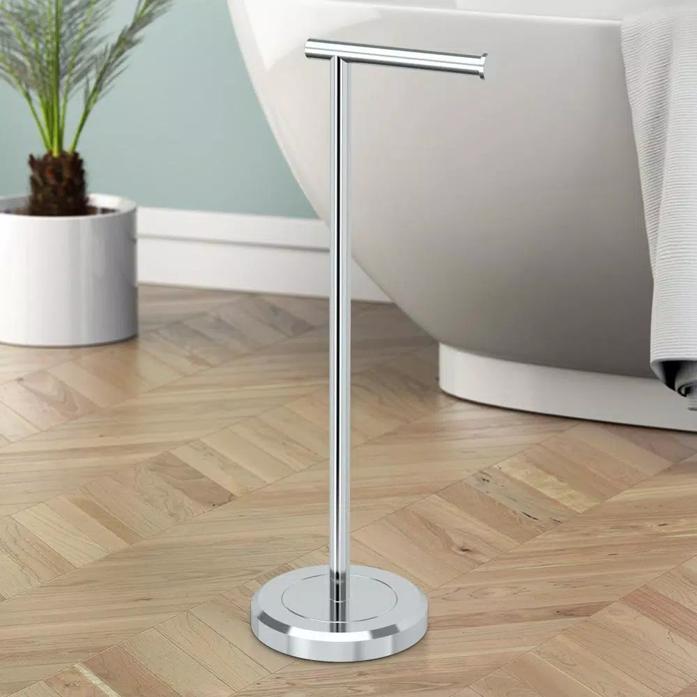 Gatco Latitude II Freestanding Toilet Paper Holder Stand, Chrome