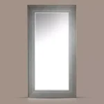 Crystal Art Gallery Large Rectangle White Modern Mirror with Wood Grain Finish (46.5 in. H x 25 in. W) thumbnail 3