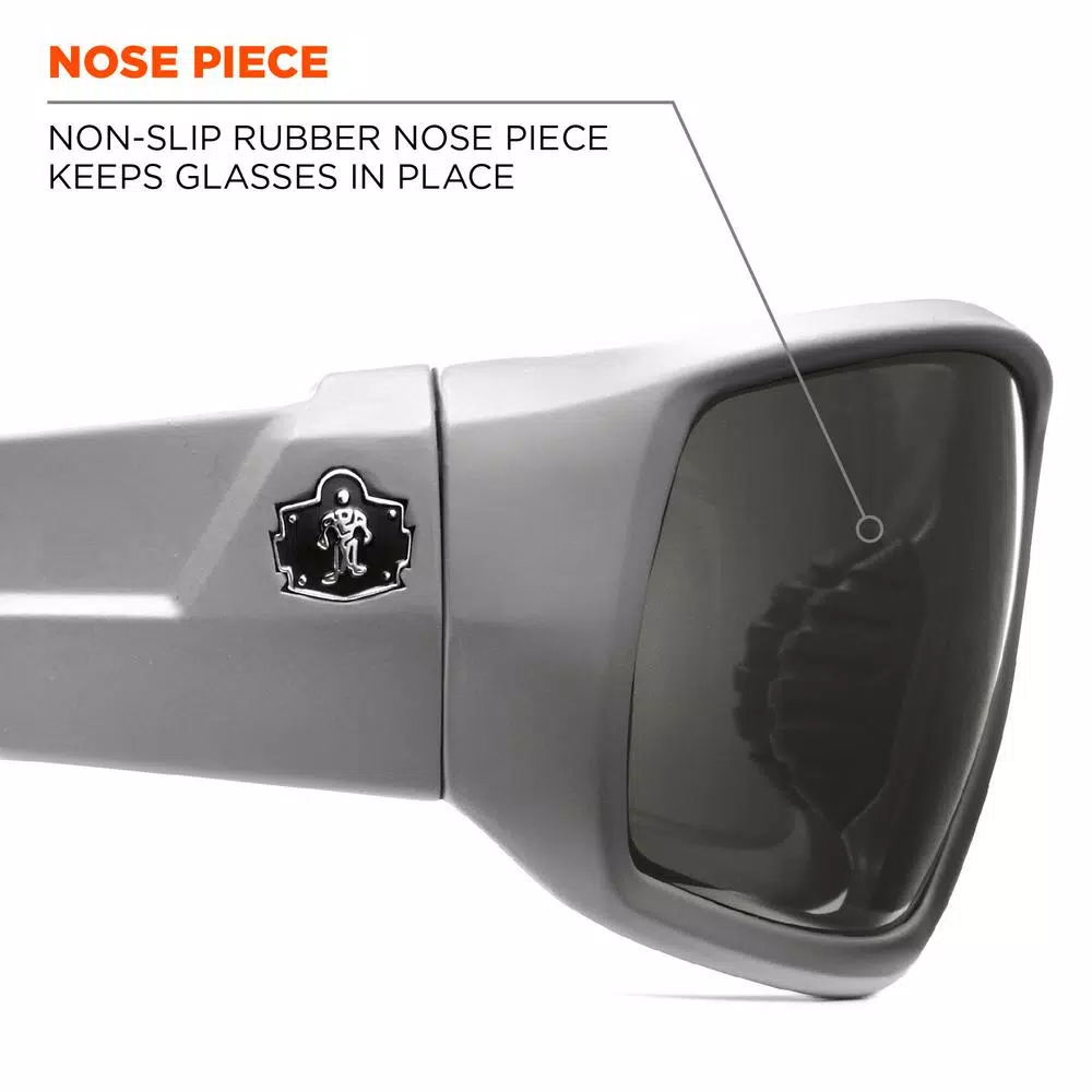 Ergodyne Skullerz Odin Safety Glasses, Matte Grey Frame, Smoke Tinted Lens