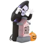Gemmy 6 ft. Animated Fire and Ice Shaking Reaper Inflatable Halloween Decor with Projection and Fog Effect thumbnail 5