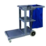 Carlisle Short Platform Janitorial Cart with 25 Gal. Collection Bag and 3 Shelves thumbnail 1
