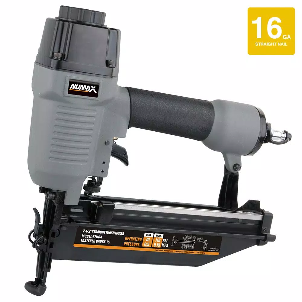 NuMax 3-Piece Pneumatic Finishing Nailer and Stapler Combo Kit with Storage Bag and Fasteners