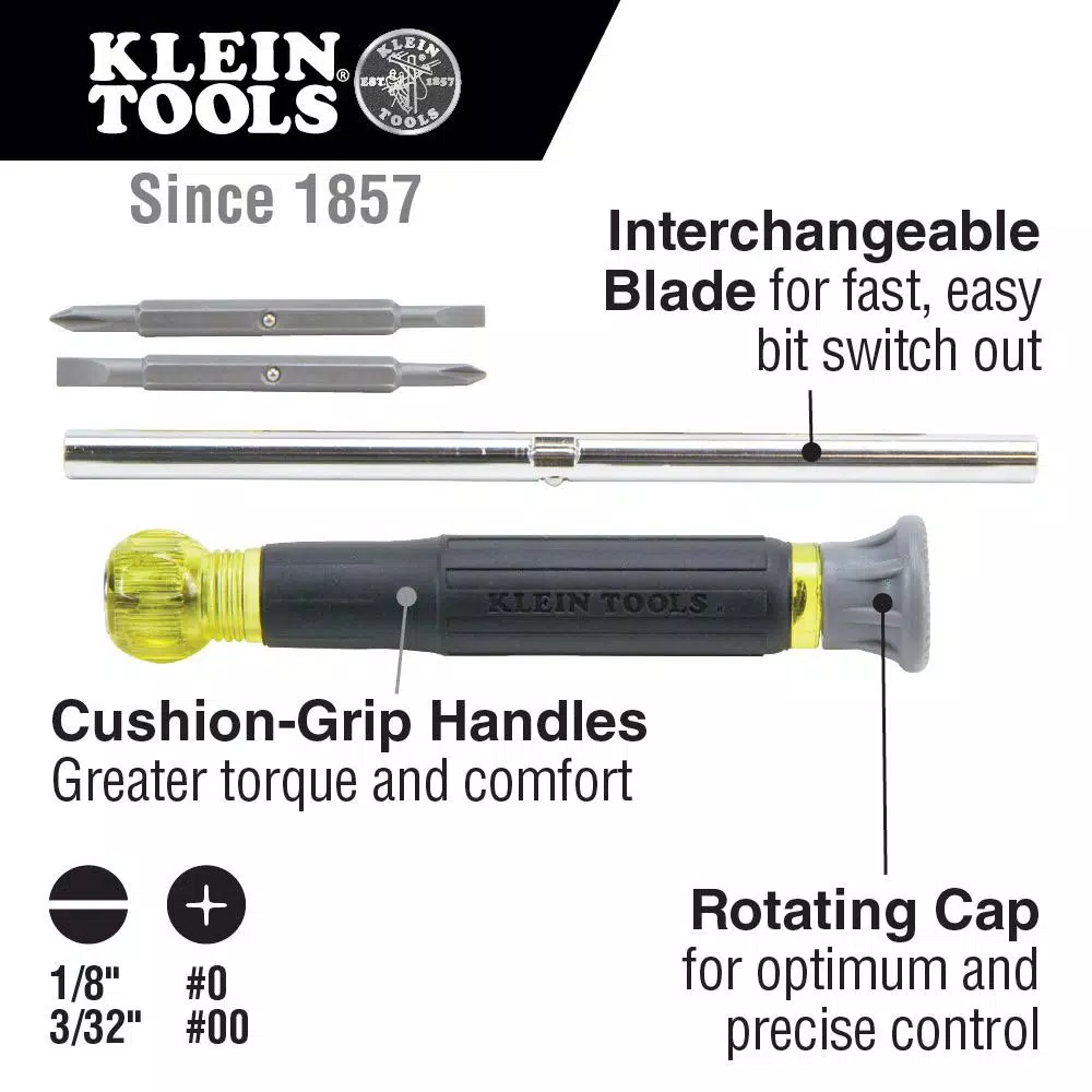 Klein Tools Precision Electronics Screwdriver and Rechargeable Focus Flashlight with Laser Set