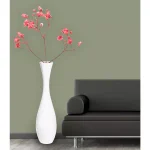 Uniquewise 43.5 in. White Modern Trumpet Floor Vase - Sleek Fiberglass Decorative Vase thumbnail 1