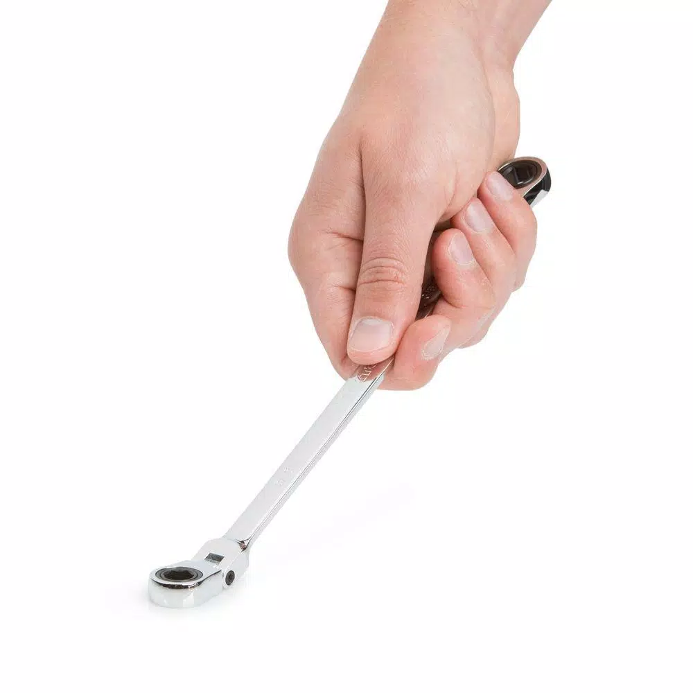 TEKTON 5/16 in. x 3/8 in. Extra Long Flex-Head Ratcheting Box End Wrench