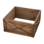 Glitzhome 22.09 in. Natural Wooden Tree Collar - Rustic Farmhouse Christmas Tree Box thumbnail 1