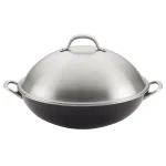 Circulon Ultimum Forged Aluminum Nonstick Wok with Lid, 13.75 in., Black thumbnail 1