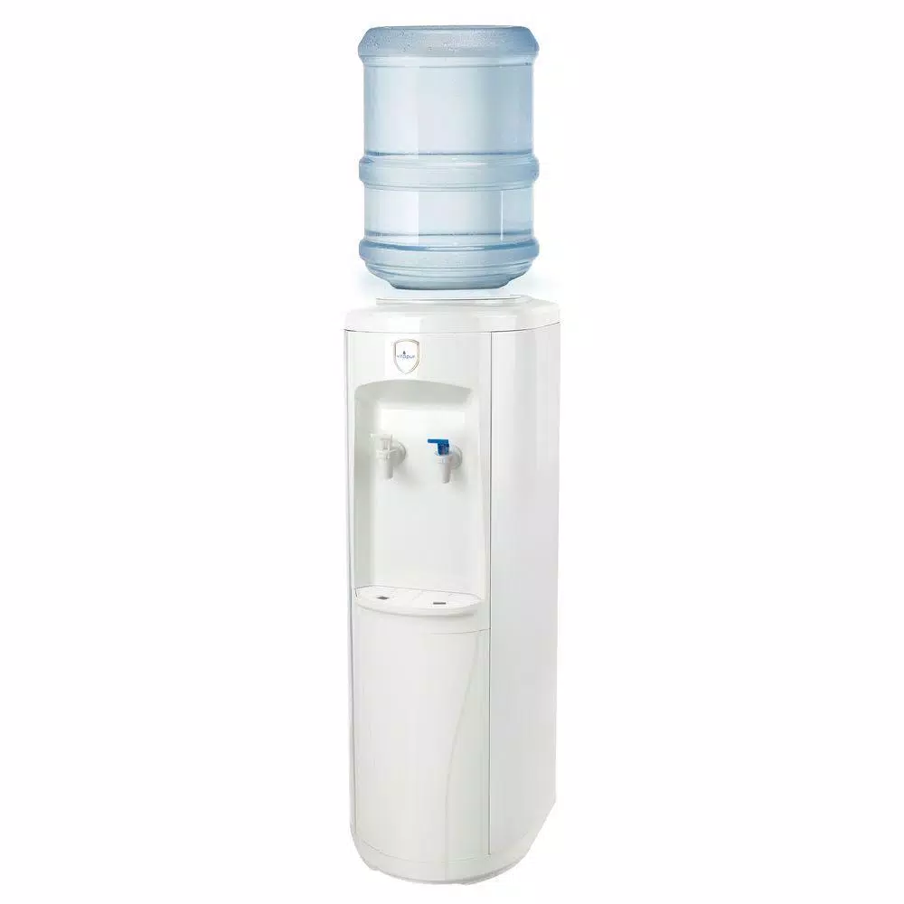 Vitapur Top Loading Floor Standing Water Cooler Dispenser, Cold & Room Temperature, White