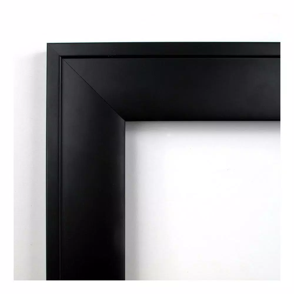 Amanti Art Nero 20 in. x 24 in. Black Wood Framed Beveled Edge Rectangular Bathroom Vanity Mirror