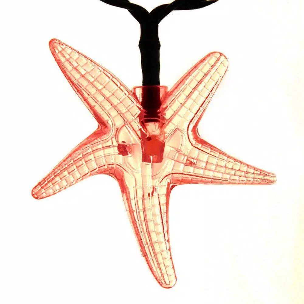 ALEKO 30-Light LED Multi-Color Solar Powered Starfish String Lights, 2-Pack