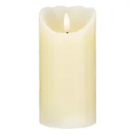 Northlight 6 in. Ivory Flameless Battery Operated Christmas Decor Candle with Melted Edge Design thumbnail 1