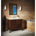 KOHLER Purist 8 in. Widespread Bathroom Faucet, Polished Chrome, Low Gooseneck Spout thumbnail 3