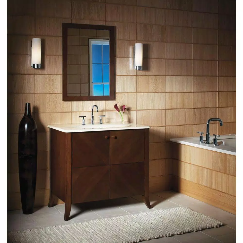 KOHLER Purist 8 in. Widespread Bathroom Faucet, Polished Chrome, Low Gooseneck Spout