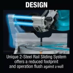 Makita 12 in. 15 Amp Dual-Bevel Sliding Compound Miter Saw with Laser & AF601 16-Gauge Finish Nailer Bundle thumbnail 13