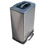 Household Essentials TK Krusher 10 Gallon Manual Trash Compactor Step Bin, Stainless Steel thumbnail 1
