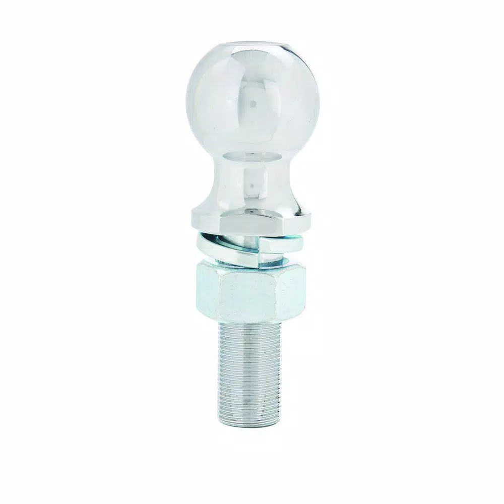 TowSmart 2 in. Chrome Hitch Ball, 5000 lb. Capacity, 1 in. x 3 in. Shank