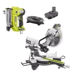 RYOBI 10 in. Sliding Compound Miter Saw and 18V ONE+ AirStrike Pin Nailer Kit thumbnail 1