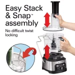 Hamilton Beach Professional 12-Cup Stack n Snap Food Processor with Spiralizer, Stainless Steel thumbnail 8
