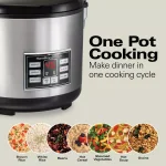 Hamilton Beach 20-Cup Stainless Steel Rice and Hot Cereal Cooker with Rice Rinser and Steam Basket thumbnail 6