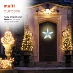 Alpine Corporation 19 in. LED Christmas 3D Hanging Star Ornament, White thumbnail 7