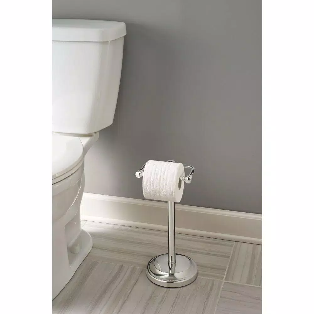 Delta Silverton Telescoping Free-Standing Toilet Paper Holder in Polished Chrome
