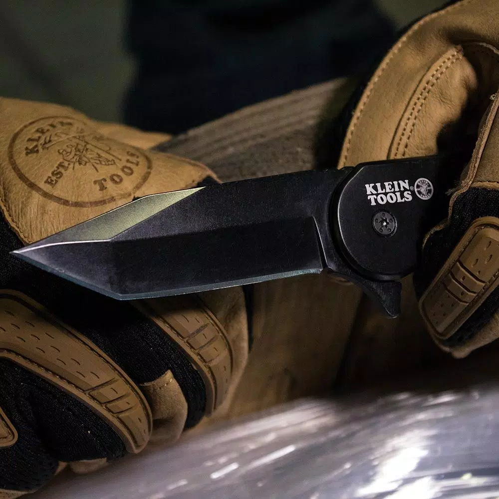 Klein Tools Bearing-Assisted Open Folding Knife with Tanto Blade