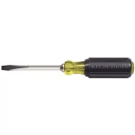 Klein Tools 1/4 in. Flat Head Screwdriver with 4 in. Square Shank and Cushion Grip thumbnail 1