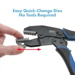 Aven Deluxe Crimping Tool Kit with 5 Quick-Change Dies, Wire Stripper and 148-Piece Connector Set thumbnail 4