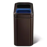 simplehuman 20L Slim Open Top Recycling Trash Can, Dark Bronze Stainless Steel thumbnail 5