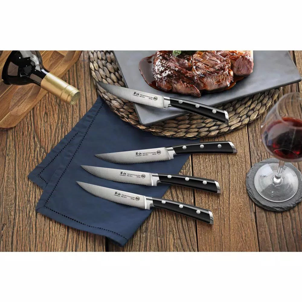 Cangshan S Series 5 in. German Steel Forged Serrated Steak Knife Set, 4-Piece