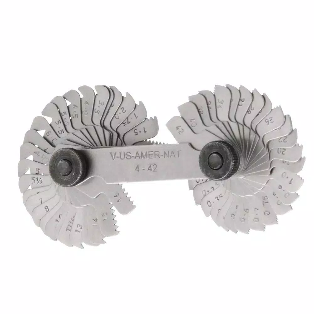 Grand Rapids Industrial Products Grip Thread Pitch Gauge - Dual Metric and SAE Stainless Steel Thread Counter